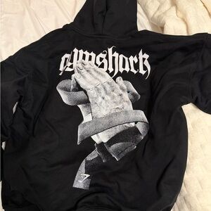 Gymshark Black Hoodie with Prayer Graphic